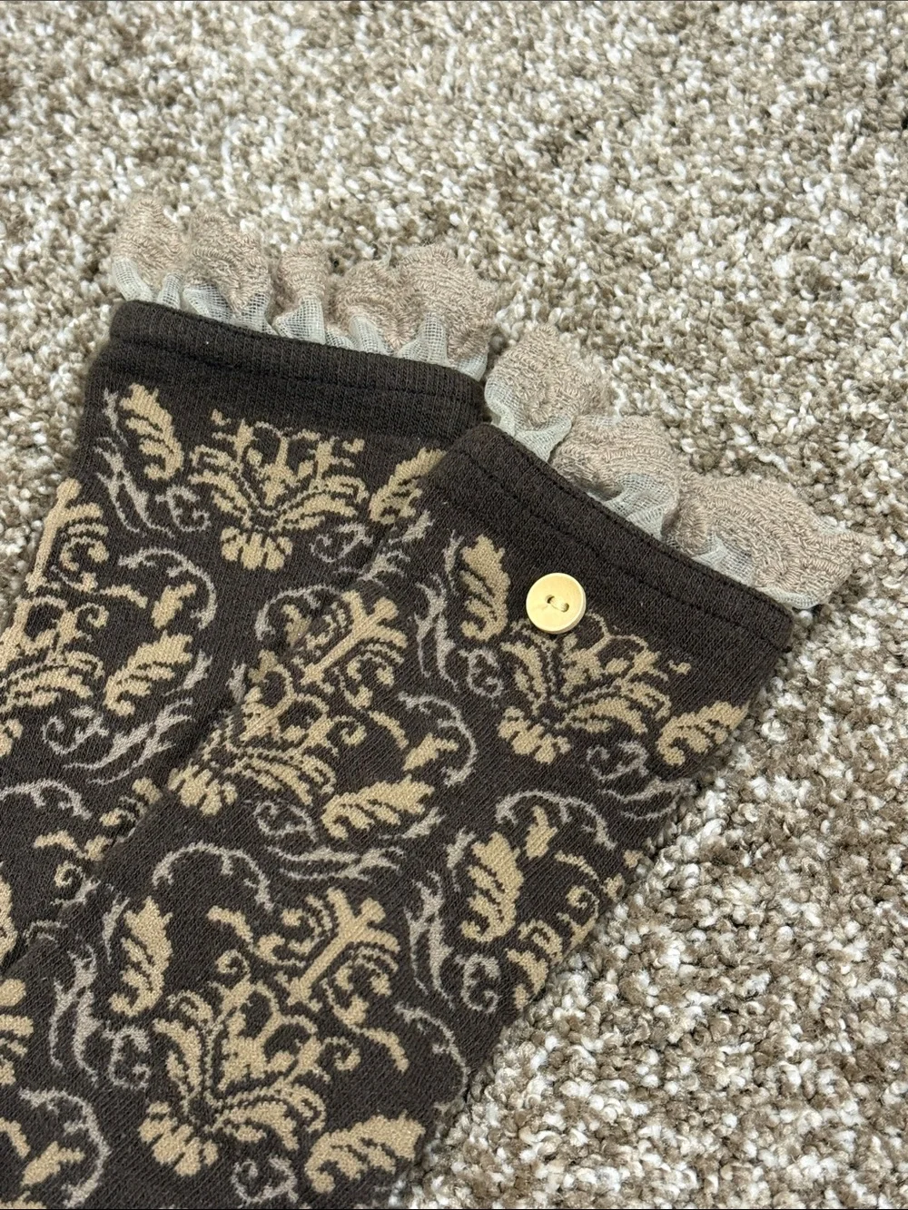 3 pair Women’Knee-High Socks  - Brown, Gray with Neon Green Accents, and Tan